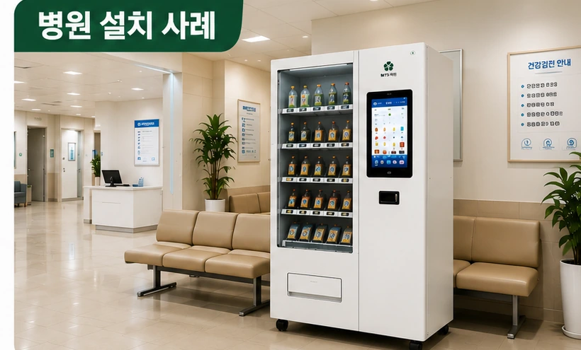 병원 대기 공간에 설치된 무인자판기